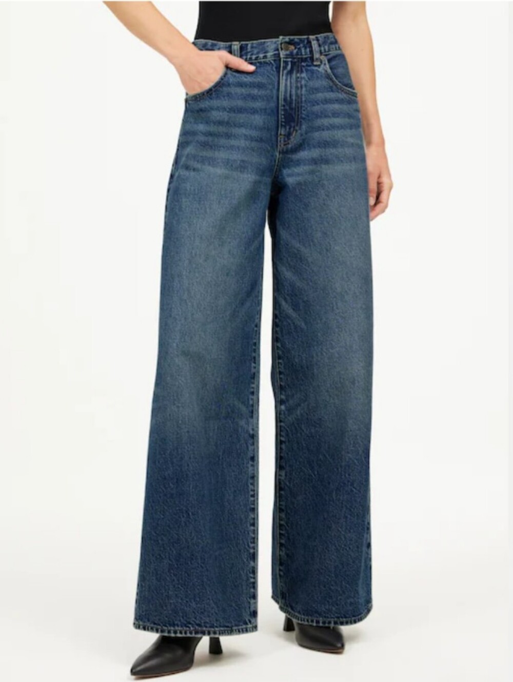 Madewell Tall Super Wide Leg Jeans Concho Wash